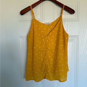 3 for $10 sale: Sweet wanderer yellow polka dot camisole tank top - L